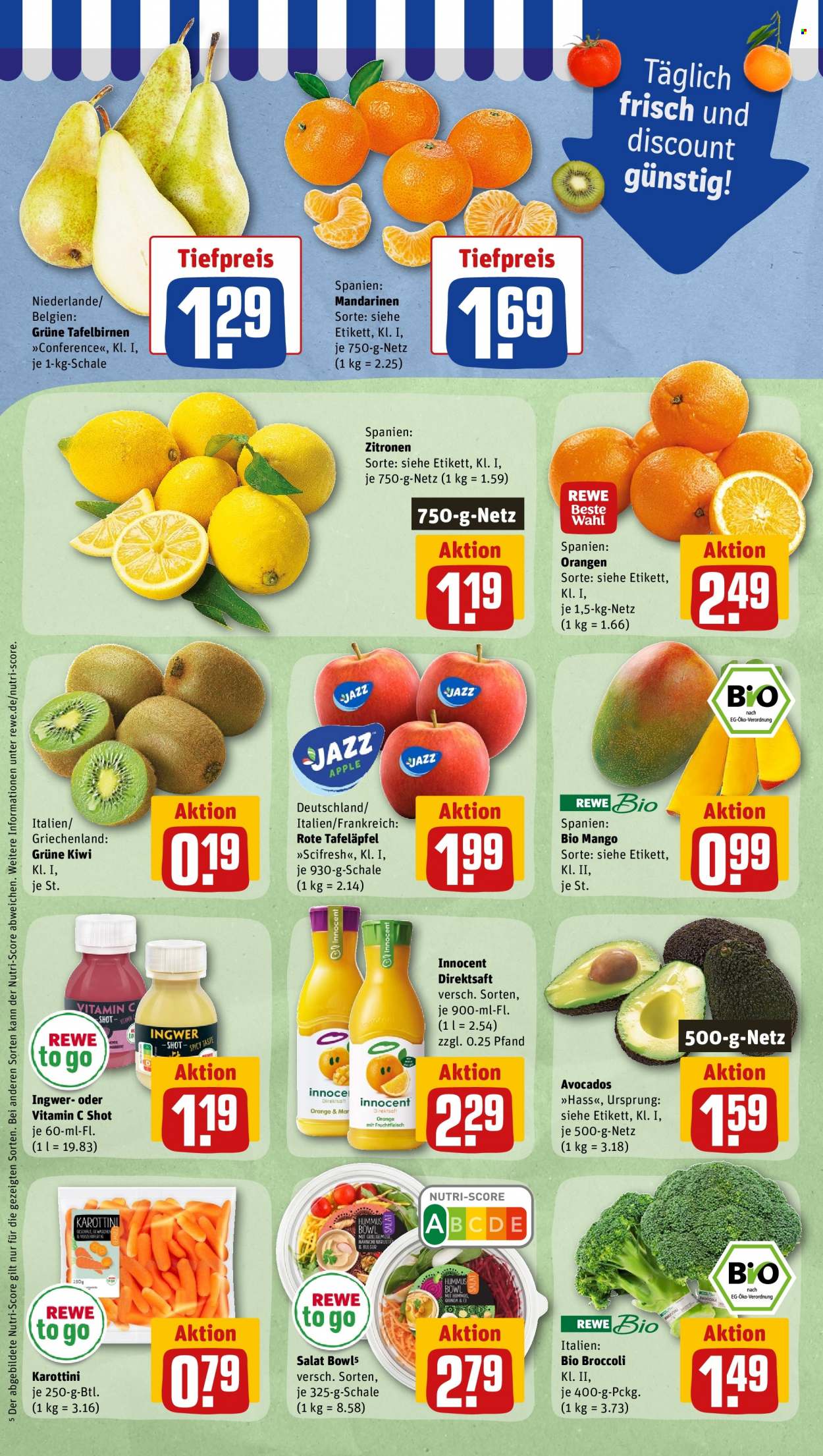 thumbnail - REWE tilbud  - 30.1.2023 - 4.2.2023 - tilbudsprodukter - kiwi, mango, broccoli, salat. Side 6.