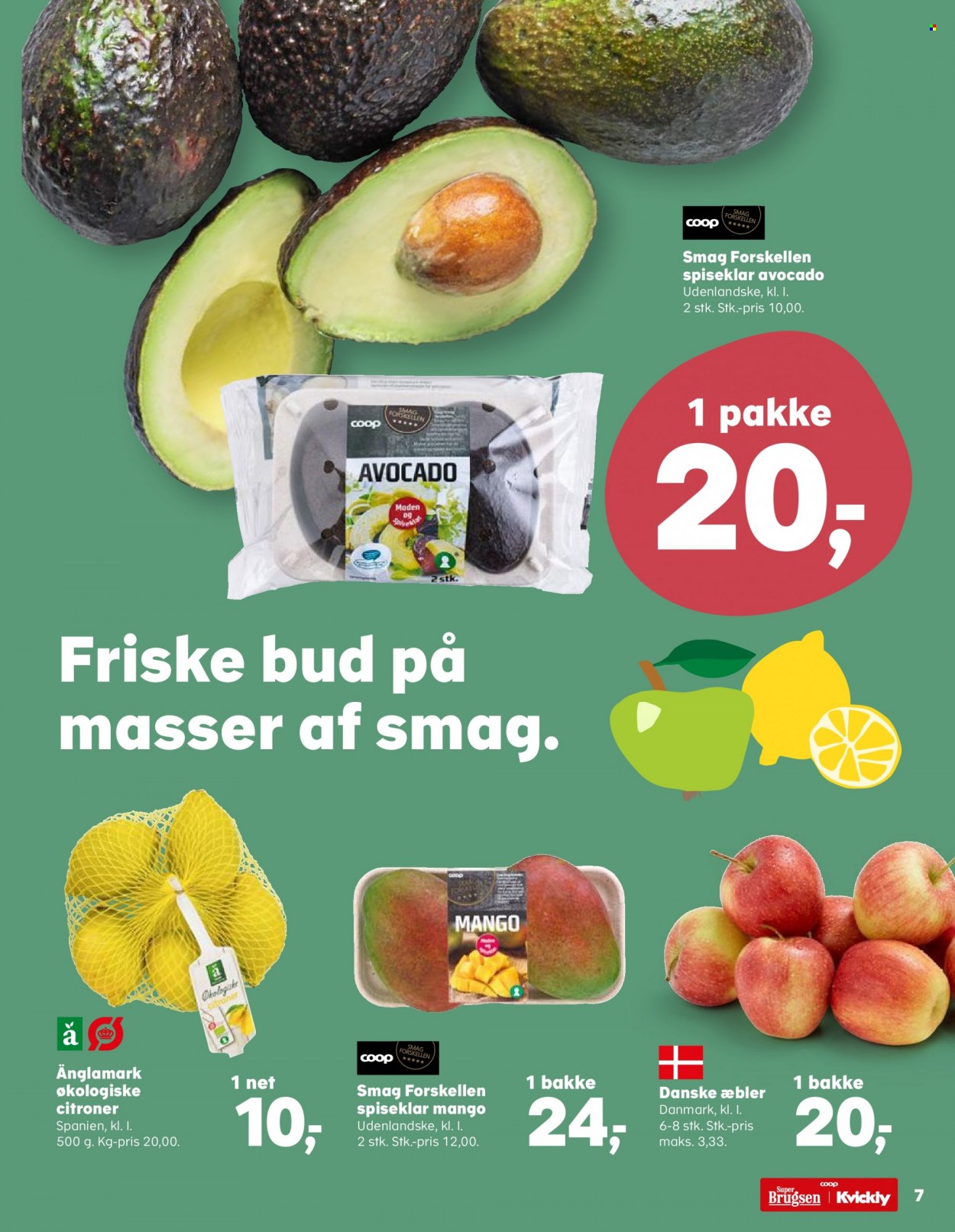 thumbnail - SuperBrugsen tilbud  - 3.2.2023 - 9.2.2023 - tilbudsprodukter - æbler, Änglamark, avocado, mango. Side 7.