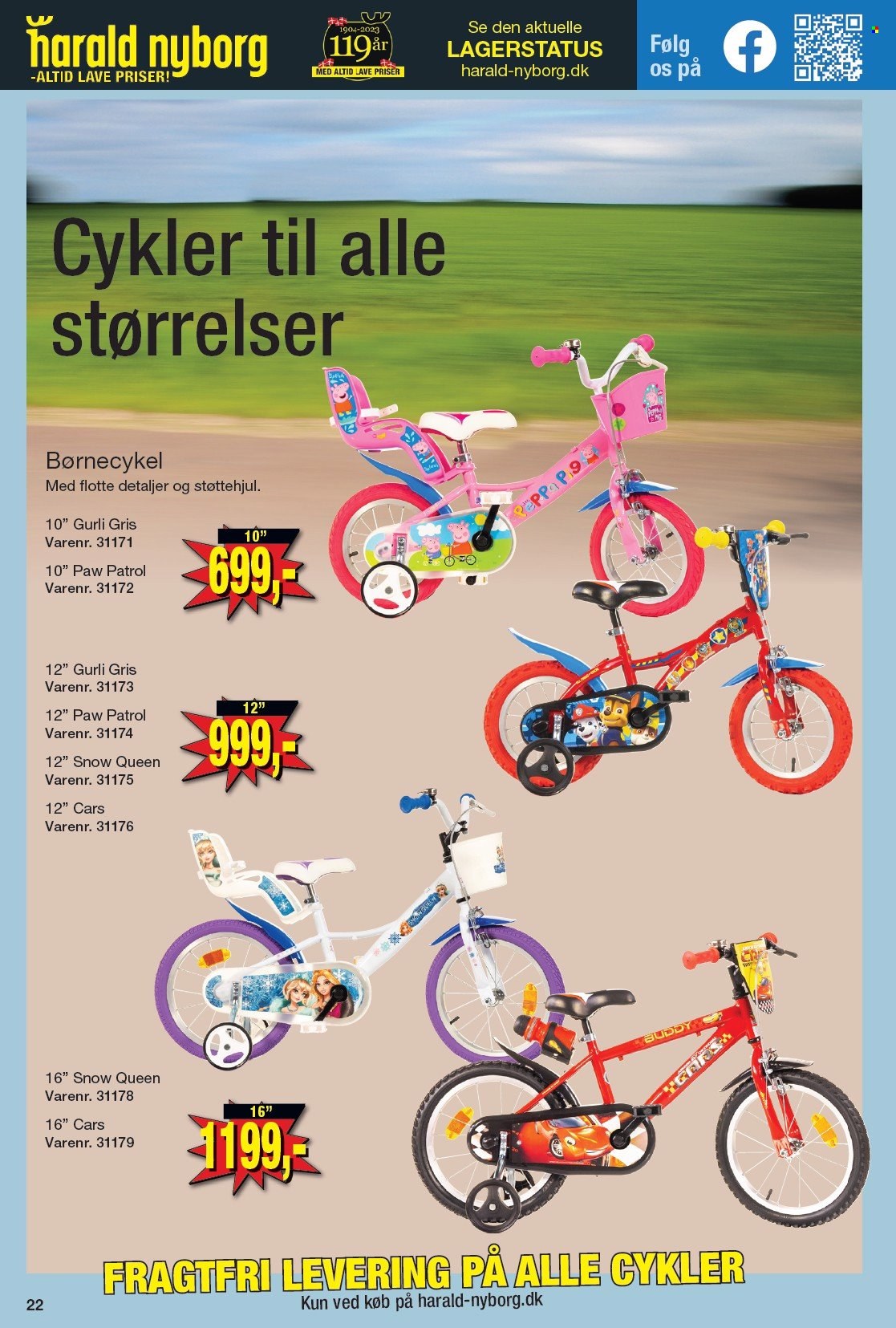 thumbnail - Harald Nyborg tilbud  - 2.2.2023 - 8.2.2023 - tilbudsprodukter - Paw Patrol, Cars, børnecykel. Side 26.