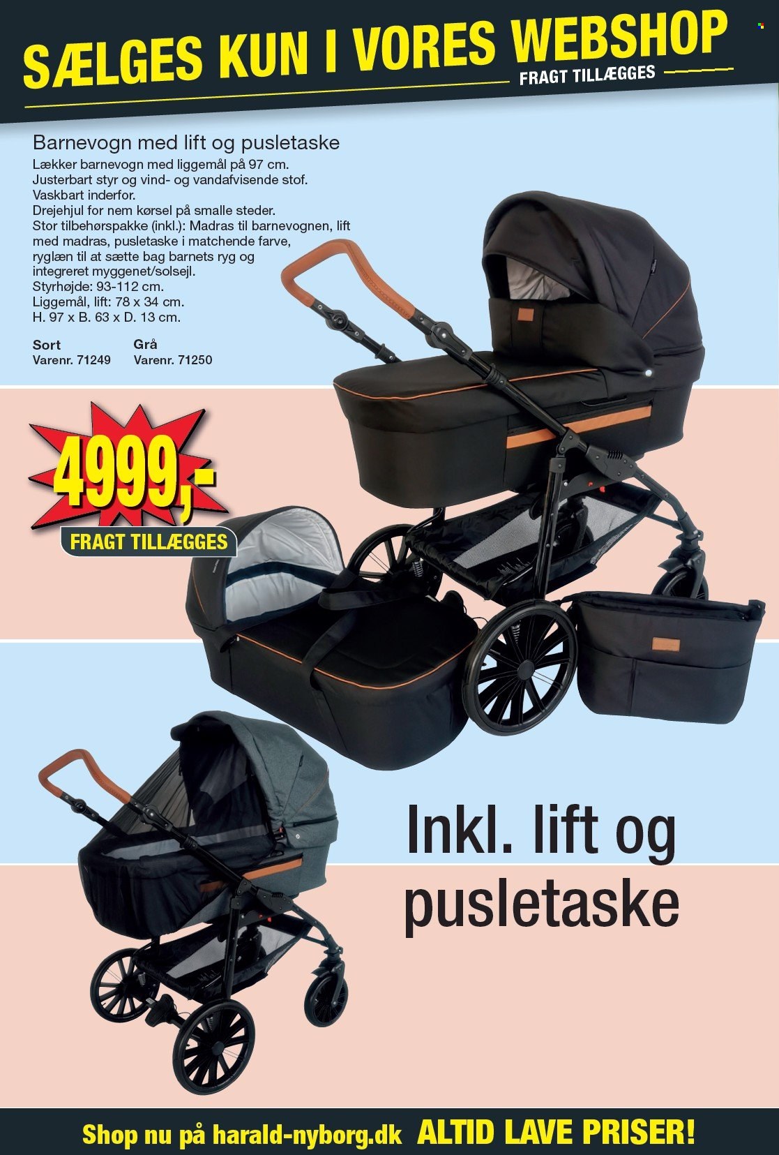 thumbnail - Harald Nyborg tilbud  - 2.2.2023 - 8.2.2023 - tilbudsprodukter - barnevogn, solsejl. Side 92.