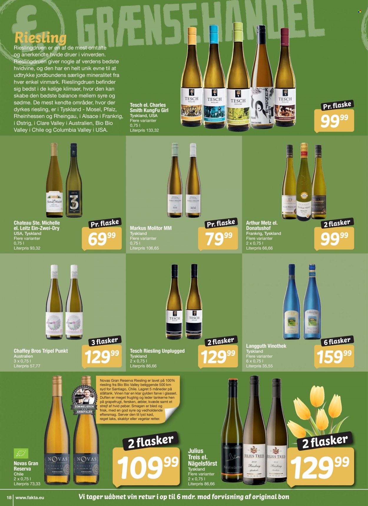 thumbnail - fakta Tyskland tilbud  - 1.3.2023 - 28.3.2023 - tilbudsprodukter - grapefrugt, hvide druer, kvæde, vindruer, laks, røget laks, vin. Side 19.