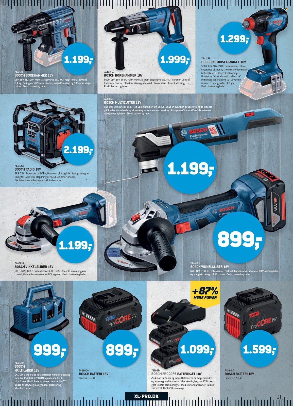 thumbnail - XL-BYG tilbud  - tilbudsprodukter - Bosch, borehammer, vinkelsliber. Side 11.