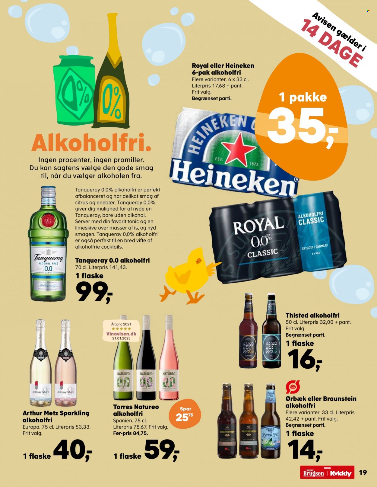 thumbnail - SuperBrugsen tilbud  - 17.3.2023 - 30.3.2023 - tilbudsprodukter - tonic, alkoholfri øl, øl. Side 21.