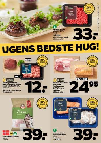 thumbnail - Velsmag marineret tykstegsbøf eller hakket dansk grisekød 14-18% 125-300 g. Pr. kg max. 96,00 Max. 6 stk. i alt pr. kunde til denne pris