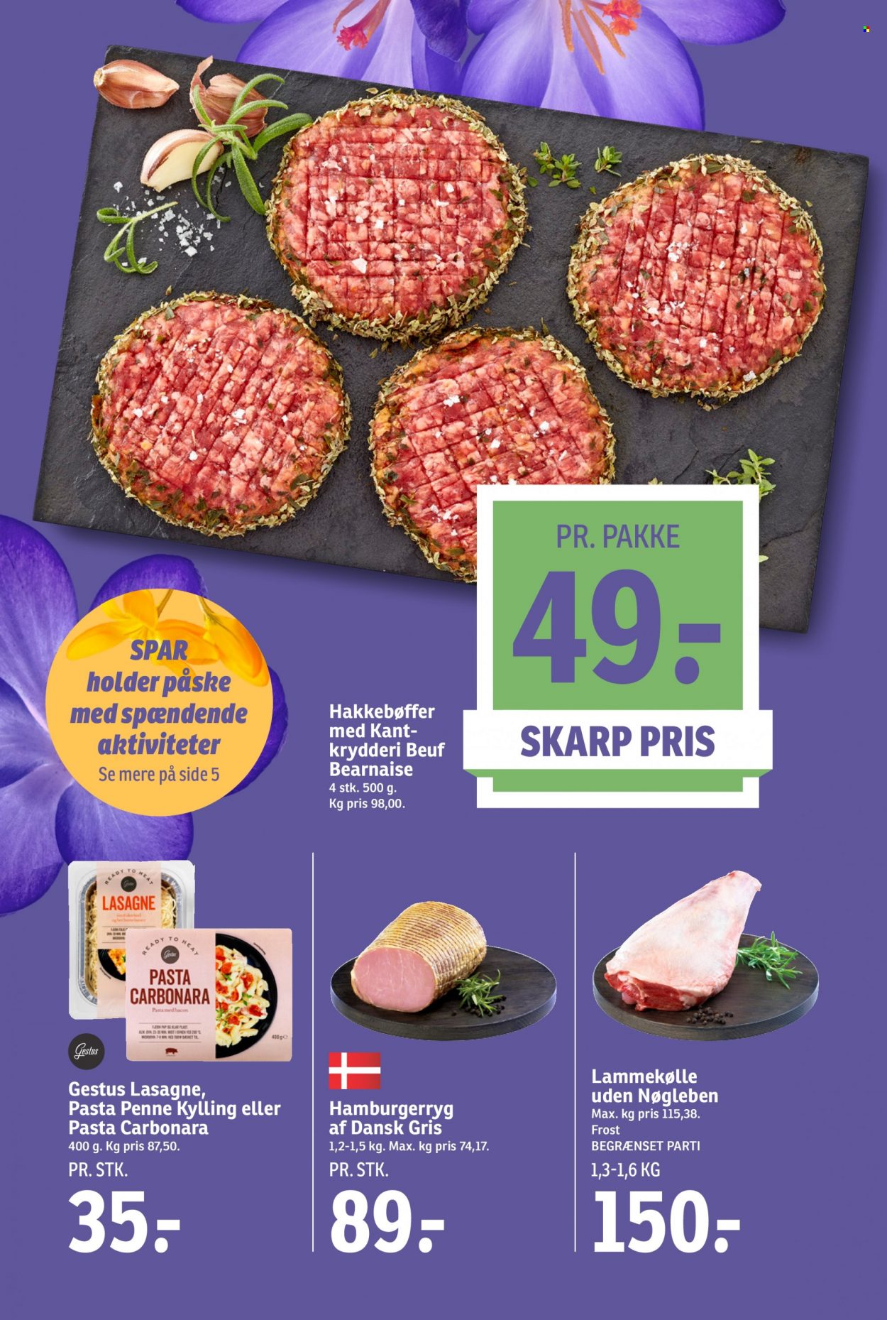 thumbnail - SPAR tilbud  - 25.3.2023 - 31.3.2023 - tilbudsprodukter - hamburgerryg, dansk gris, kylling, lasagne, bacon, hakket oksekød, krydderi, oksekød. Side 9.