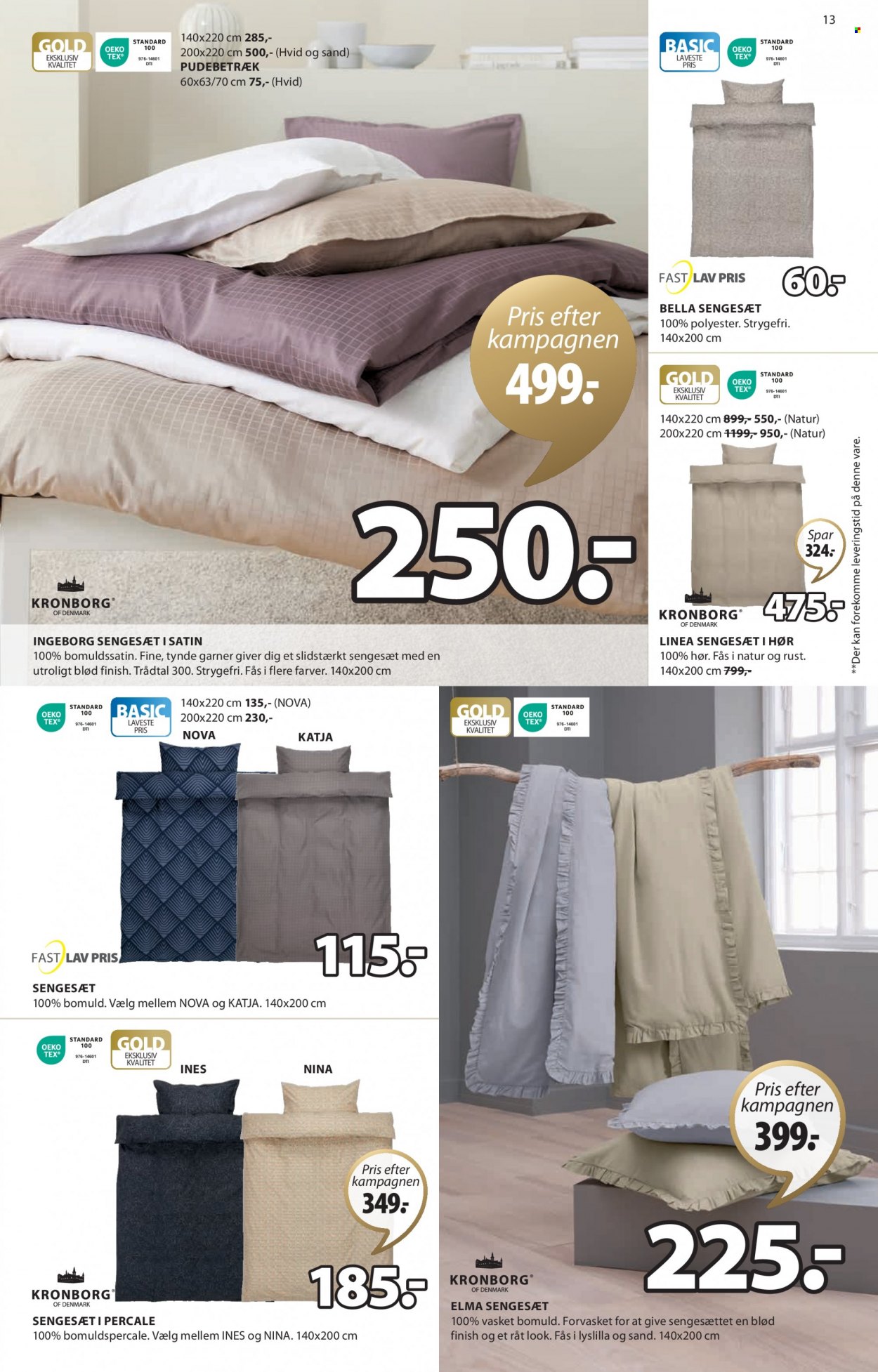 thumbnail - JYSK tilbud  - 24.3.2023 - 4.4.2023 - tilbudsprodukter - sengetøj. Side 13.