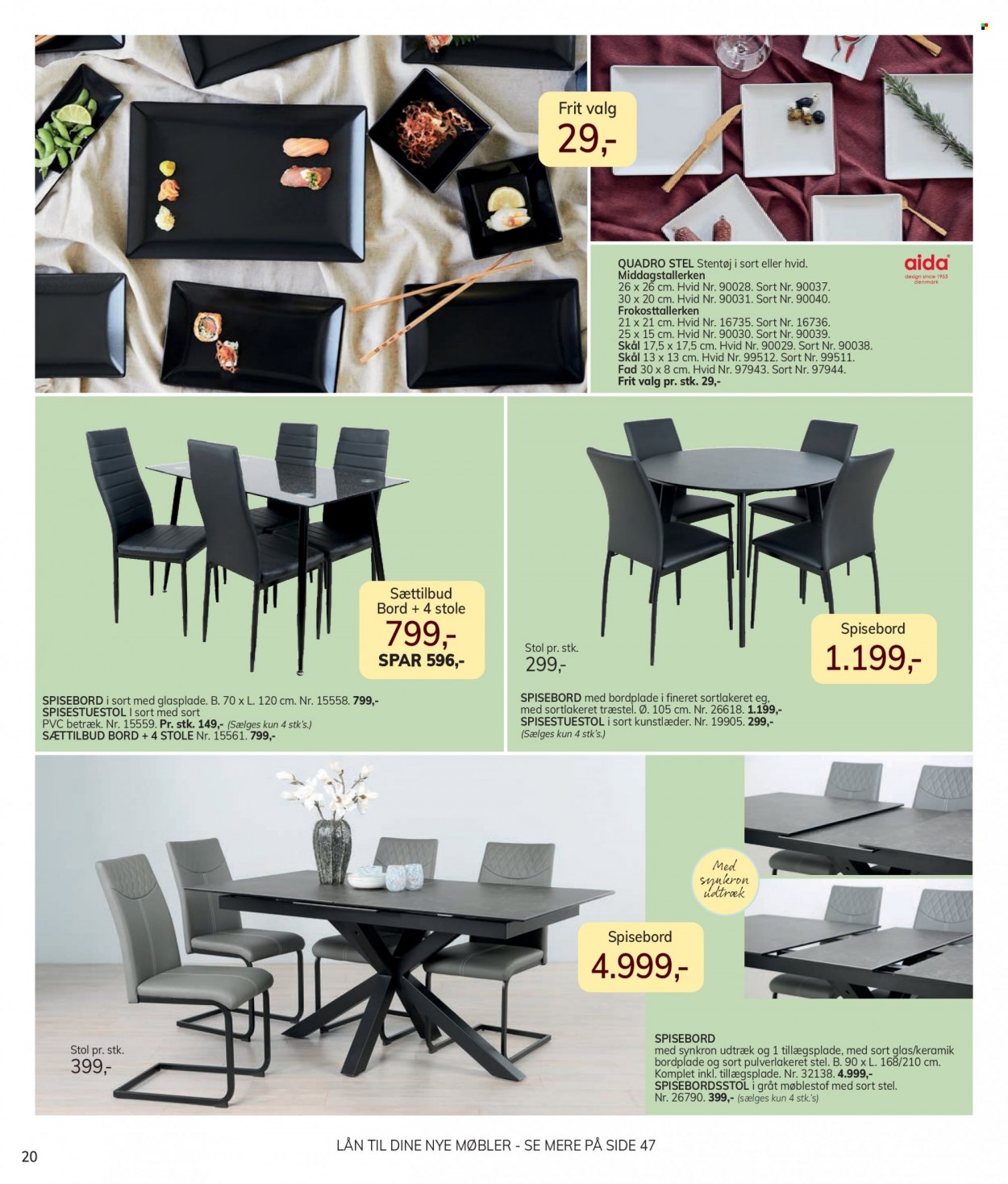 thumbnail - Daells Bolighus tilbud  - 30.3.2023 - 12.4.2023 - tilbudsprodukter - bord, spisebord, stol, spisebordsstol, bordplade. Side 20.