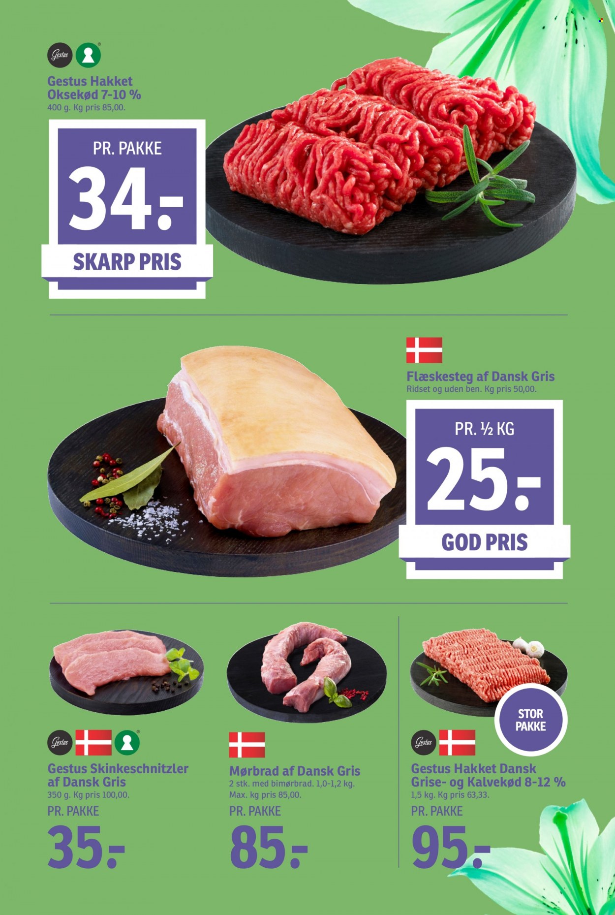 thumbnail - SPAR tilbud  - 1.4.2023 - 8.4.2023 - tilbudsprodukter - kalvekød, mørbrad, schnitzel, hakket oksekød, oksekød. Side 13.