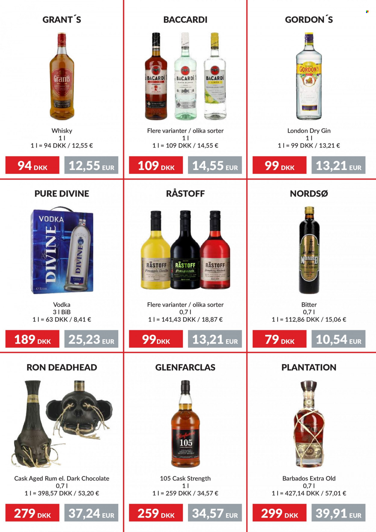 thumbnail - Nielsen Discount tilbud  - 27.4.2023 - 31.5.2023 - tilbudsprodukter - vanilje, Bacardi, gin, Grant‘s, vodka, whisky, Gordon's, London Dry. Side 11.