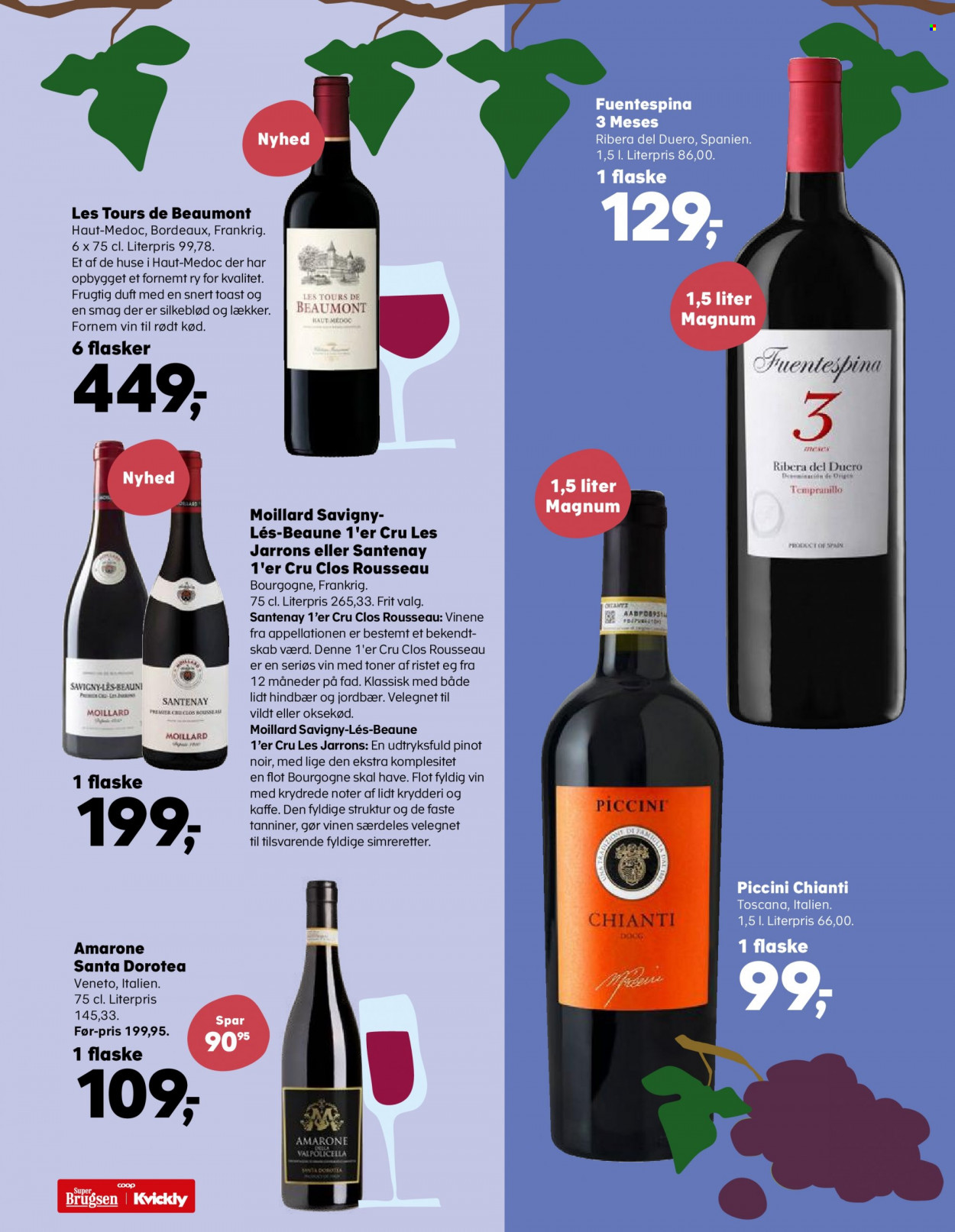 thumbnail - SuperBrugsen tilbud  - 2.6.2023 - 8.6.2023 - tilbudsprodukter - Chianti, Pinot Noir, vin. Side 28.