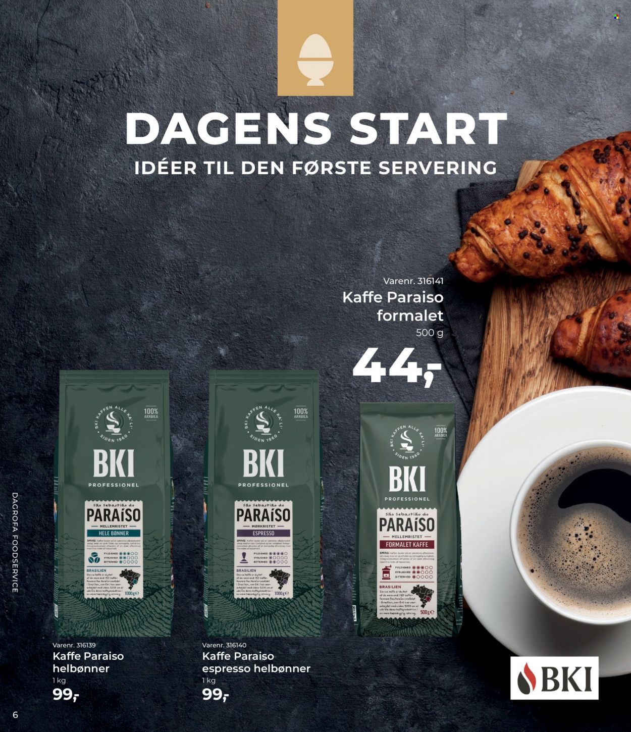 thumbnail - Dagrofa tilbud  - 1.6.2023 - 30.6.2023 - tilbudsprodukter - espresso, hele bønner, hele bønner kaffe, kaffe. Side 6.