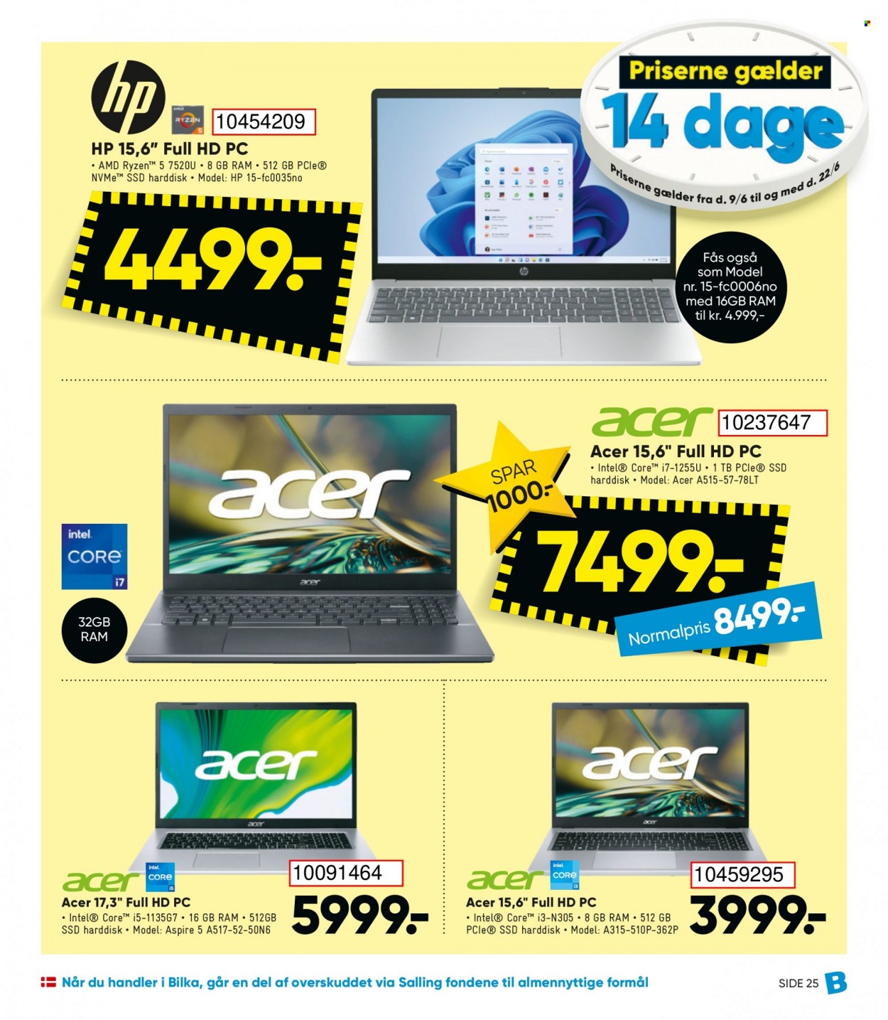 thumbnail - Bilka tilbud  - 9.6.2023 - 22.6.2023 - tilbudsprodukter - Acer, HP. Side 29.