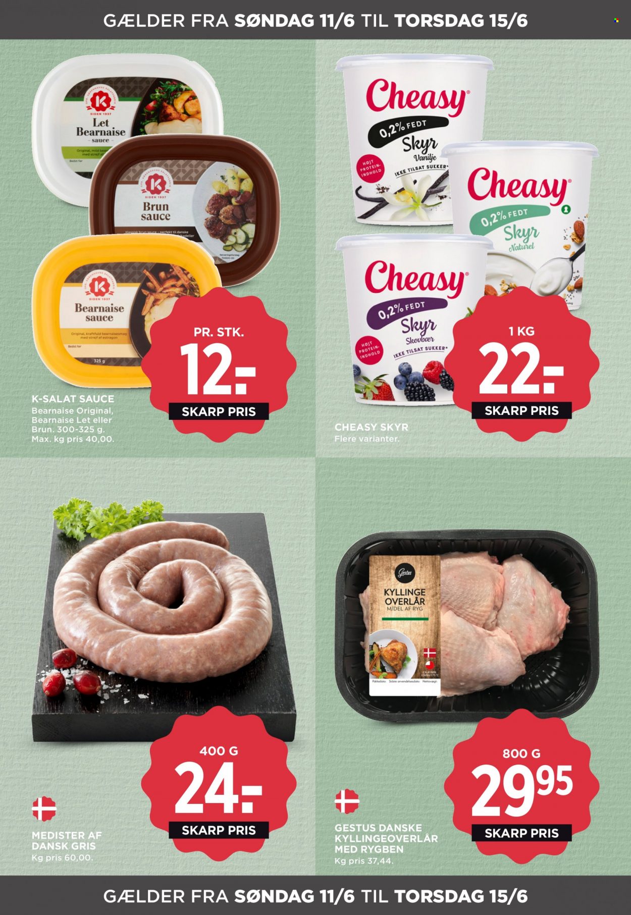 thumbnail - MENY tilbud  - 9.6.2023 - 15.6.2023 - tilbudsprodukter - dansk gris, salat, medister, sauce, bearnaise sauce, skyr. Side 32.