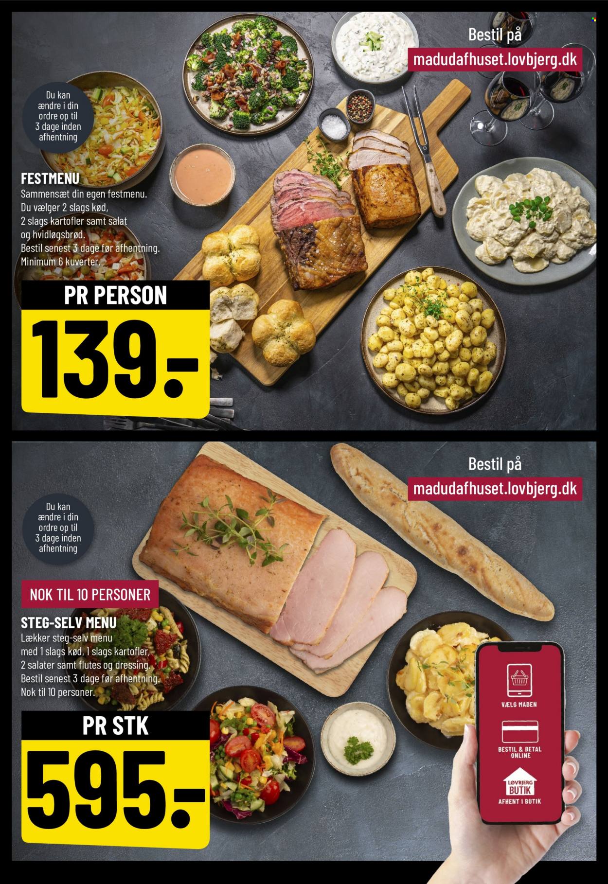 thumbnail - Løvbjerg tilbud  - 9.6.2023 - 15.6.2023 - tilbudsprodukter - kartofler, ostebord, brød, salat, bacon, pålæg, pølser, æg, dressing. Side 24.