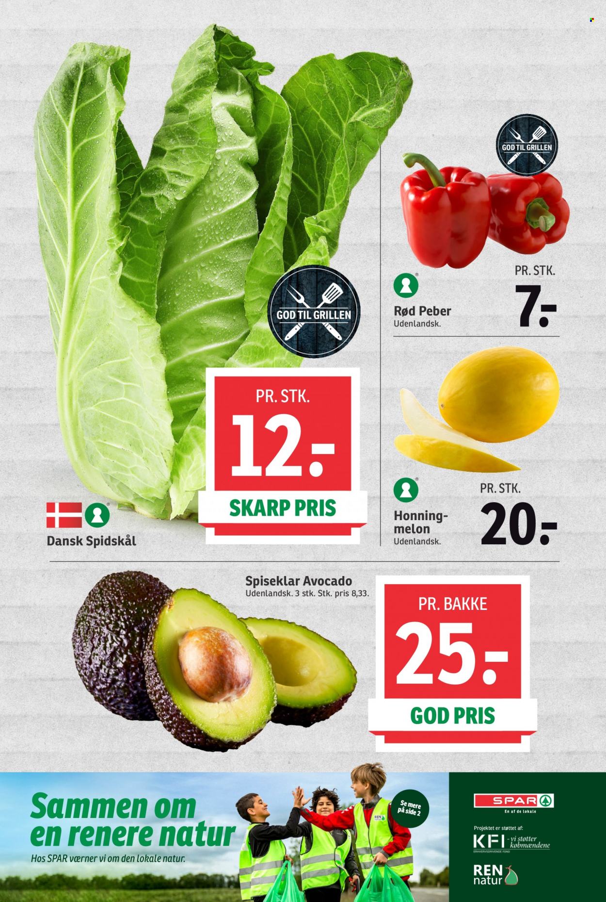 thumbnail - SPAR tilbud  - 10.6.2023 - 16.6.2023 - tilbudsprodukter - avocado, melon, spidskål, honning. Side 11.