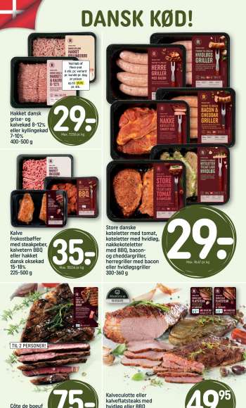 thumbnail - Kalveculotte eller kalveflatsteaks med hvidløg eller BBQ PR. ½ KG