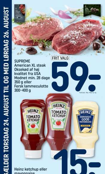thumbnail - Partivare. Max. 196.67 pr. kg SUPREME American XL steak Oksekød af høj kvalitet fra USA Modnet min. 28 FRIT VALG