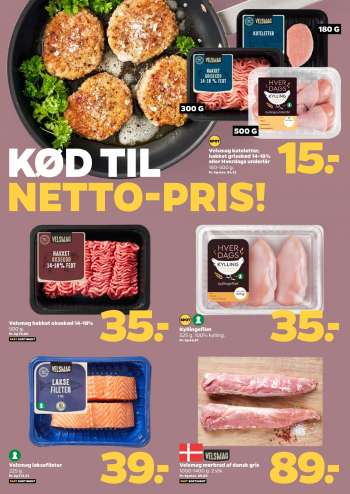 thumbnail - Velsmag koteletter, hakket grisekød 14-18% eller Hverdags underlår 180-500 g.