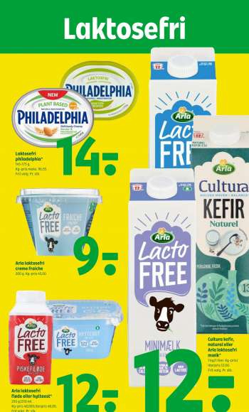 thumbnail - Arla laktosefri fløde eller hytteost* 250 g/250 ml. Kg-pris 48,00/Literpris 48,00. Frit valg. Pr. stk.