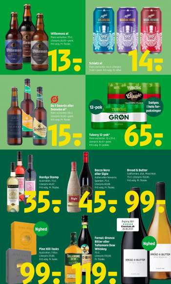 thumbnail - Fernet-Branca Bitter eller Tullamore Dew Whiskey 70 cl. Literpris 170,00. Pr. flaske.