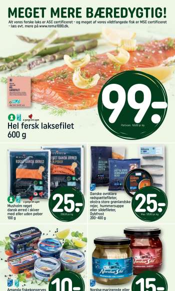 thumbnail - Danske ovnklare rødspættefileter, ekstra store grønlandske rejer, hummersuppe eller sildefileter, Dybfrost 200-400 g