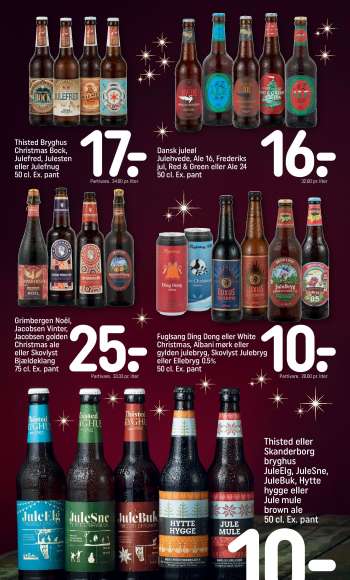 thumbnail - Thisted eller Skanderborg bryghus JuleElg, JuleSne, JuleBuk, Hytte hygge eller Jule mule brown ale 50 cl. Ex. pant 20.00 pr. liter