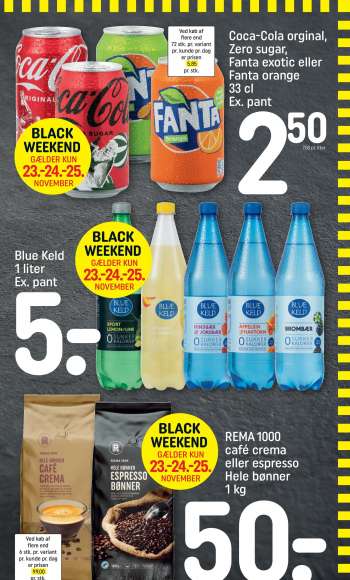 thumbnail - Coca-Cola orginal, Zero sugar, Fanta exotic eller Fanta orange 33 cl Ex. pant