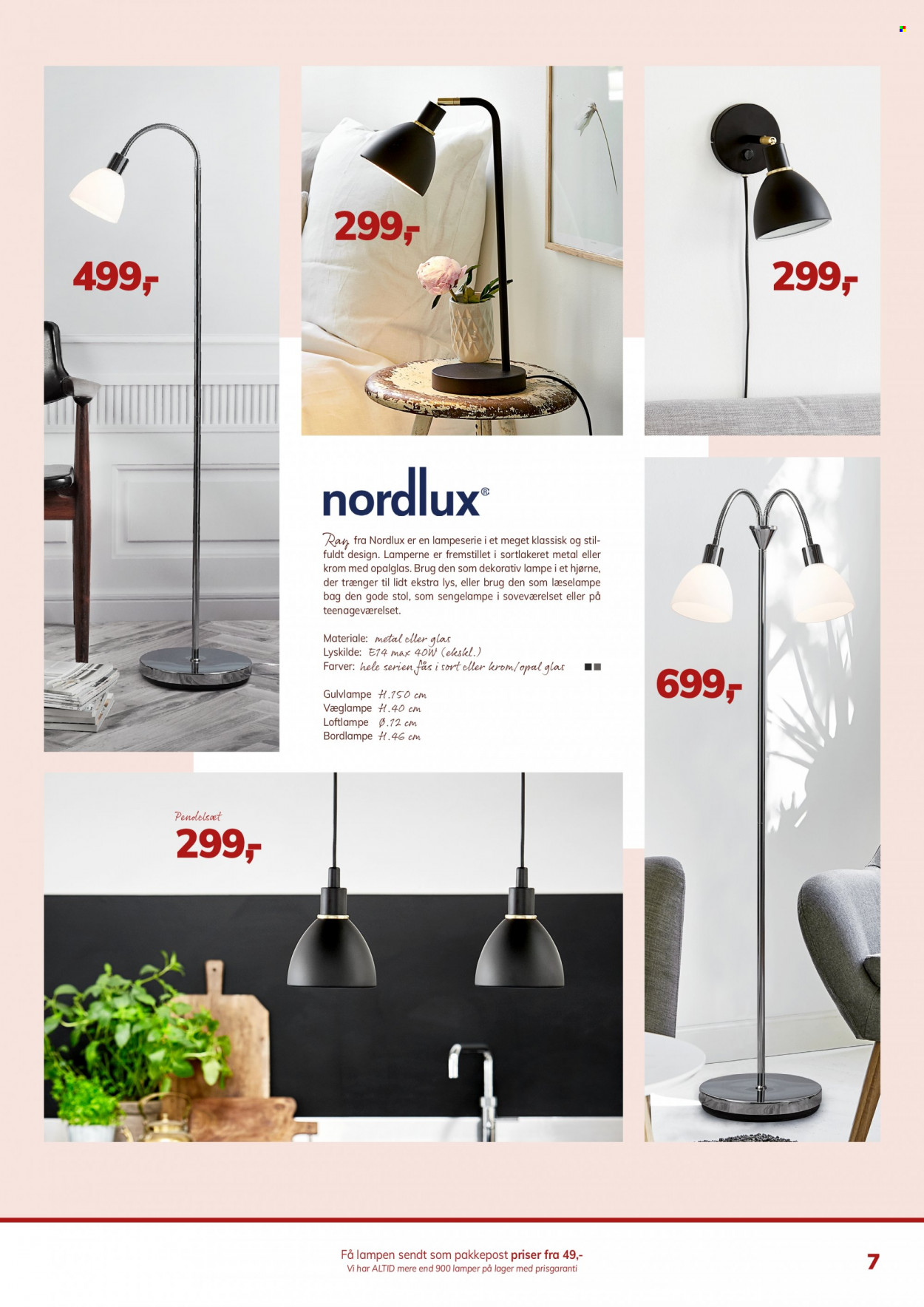 thumbnail - Daells Bolighus tilbud  - tilbudsprodukter - stol, bordlampe, gulvlampe, lampe, loftlampe, Nordlux. Side 7.