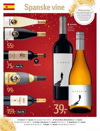 thumbnail - Kingpin. 75 cl. Spanien. Tinto eller Blanco. Pr. liter 52,-