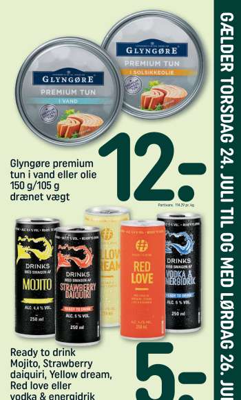 thumbnail - Ready to drink Mojito, Strawberry daiquiri, Yellow dream, Red love eller vodka & energidrik