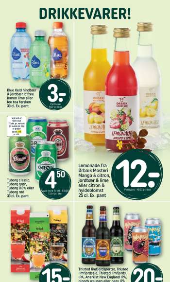thumbnail - Blue Keld hindbær & jordbær, B'free lemon lime eller Ice tea fersken