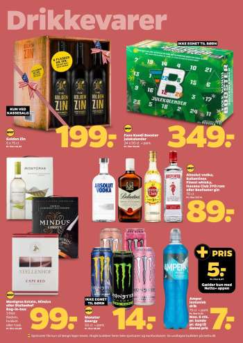 thumbnail - Absolut vodka, Ballantines Finest whisky, Havana Club 3YO rom eller Beefeater gin
