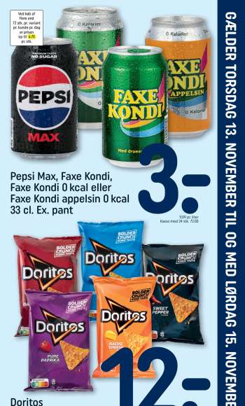 thumbnail - Pepsi Max, Faxe Kondi, Faxe Kondi 0 kcal eller Faxe Kondi appelsin 0 kcal