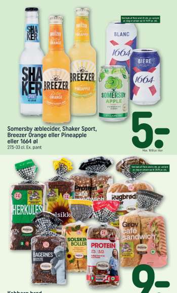 thumbnail - Somersby æblecider, Shaker Sport, Breezer Orange eller Pineapple eller 1664 øl