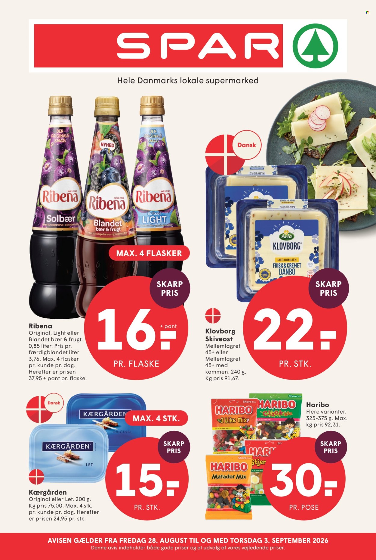 SPAR tilbud - 28.8.2026 - 3.9.2026. Side 1