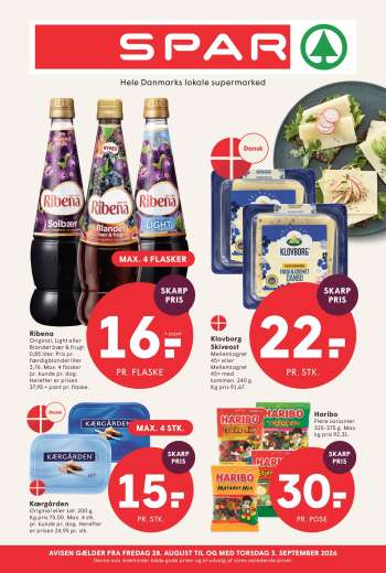 SPAR tilbudsavis  - 28.8.2026 - 3.9.2026.