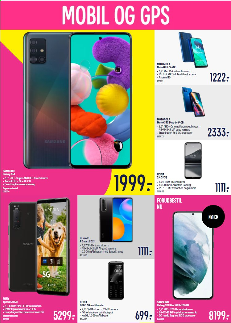 thumbnail - Elgiganten tilbud  - 25.1.2021 - 31.1.2021 - tilbudsprodukter - Samsung, Sony, Huawei, Motorola, Nokia, Xperia, mobiltelefon. Side 20.