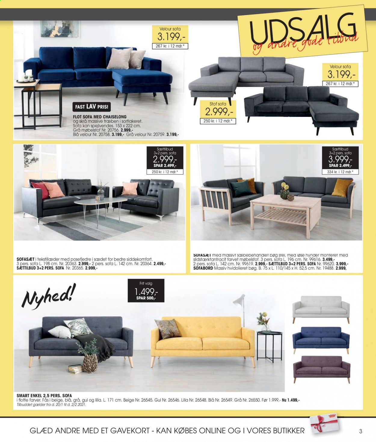thumbnail - Daells Bolighus tilbud  - 27.1.2021 - 2.2.2021 - tilbudsprodukter - sofa, sofasæt, sofabord. Side 3.