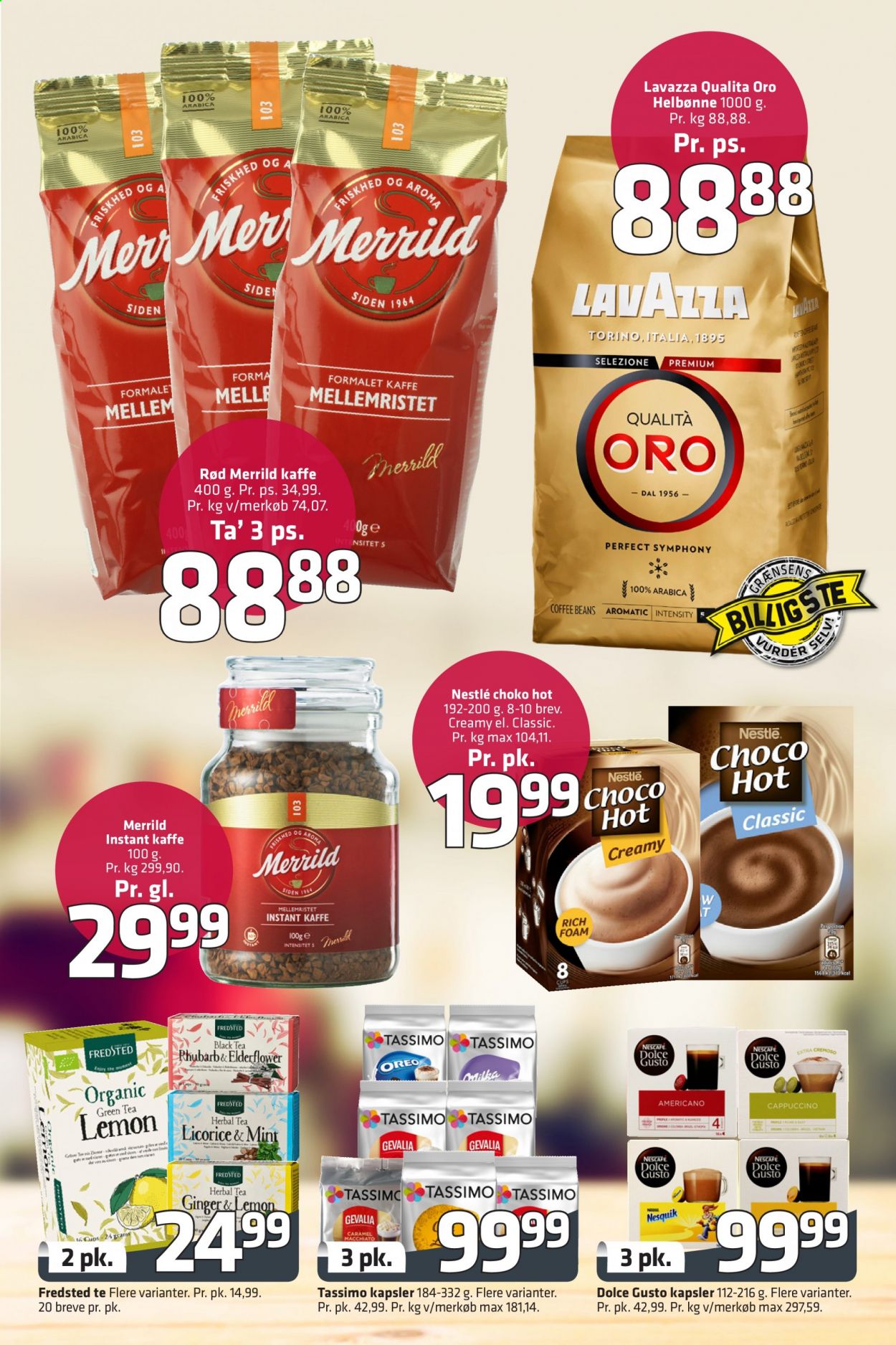 thumbnail - Fleggaard tilbud  - tilbudsprodukter - Milka, Nestlé, Oreo, Fredsted, cappuccino, instant kaffe, kaffe. Side 32.