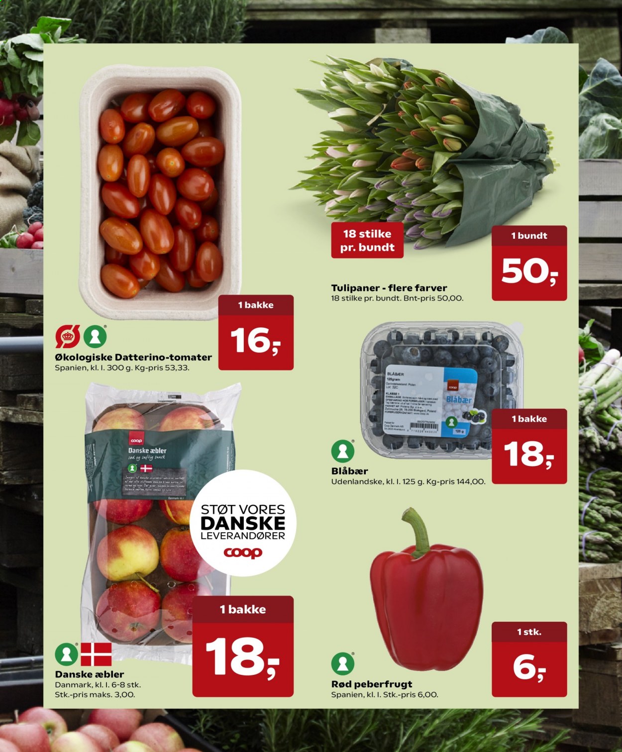 thumbnail - Dagli'Brugsen tilbud  - 19.2.2021 - 4.3.2021 - tilbudsprodukter - æbler, blåbær, peberfrugt, tomat. Side 6.