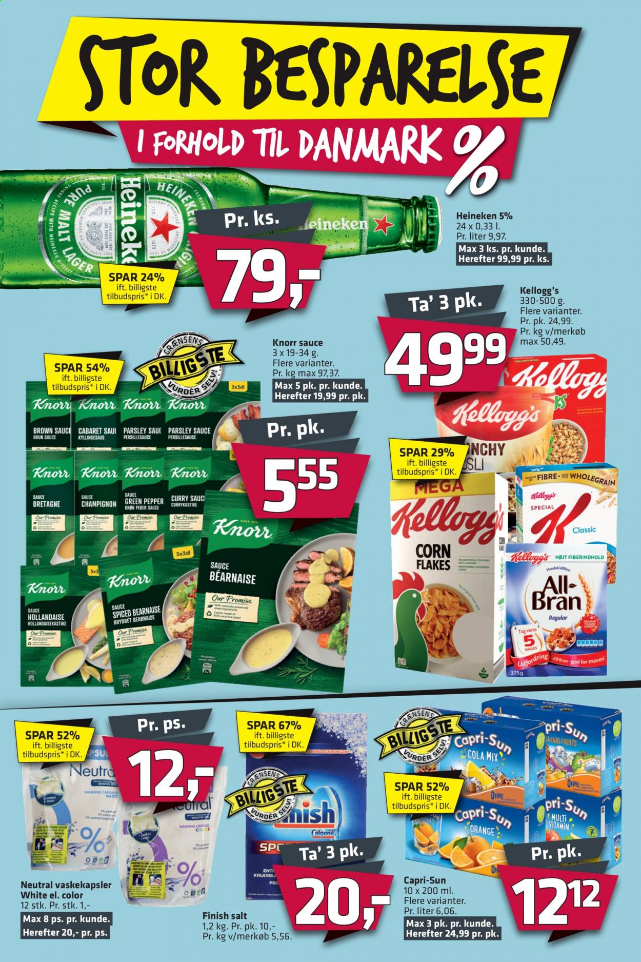 thumbnail - Fleggaard tilbud  - 24.2.2021 - 9.3.2021 - tilbudsprodukter - grøn peber, Heineken, champignon, Knorr, Kellogg's, Capri Sun, Coca-Cola. Side 3.