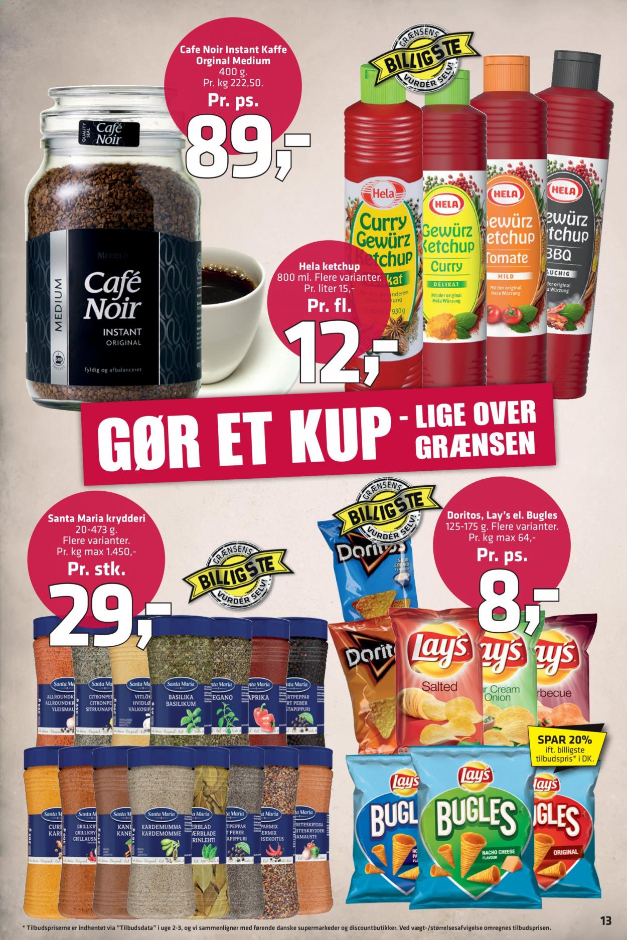 thumbnail - Fleggaard tilbud  - 24.2.2021 - 9.3.2021 - tilbudsprodukter - Doritos, basilikum, instant kaffe, kaffe, Cafe Noir. Side 16.