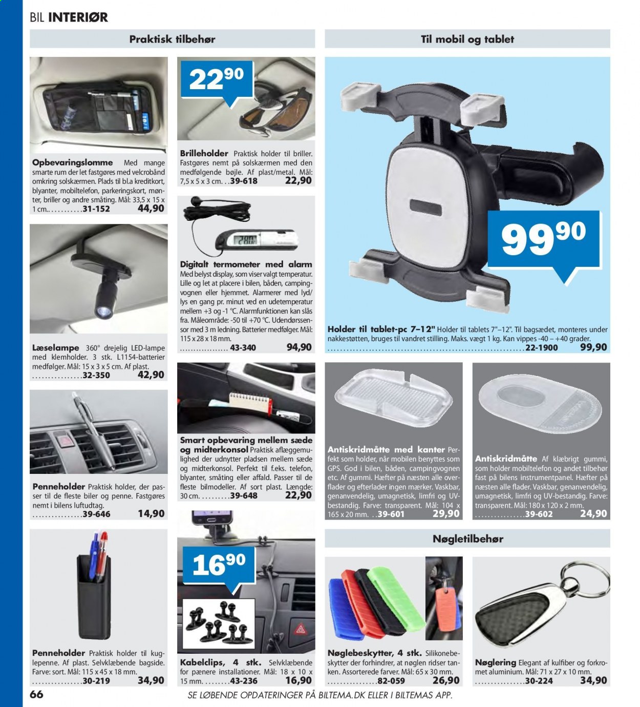 thumbnail - Biltema tilbud  - tilbudsprodukter - briller, lampe. Side 66.
