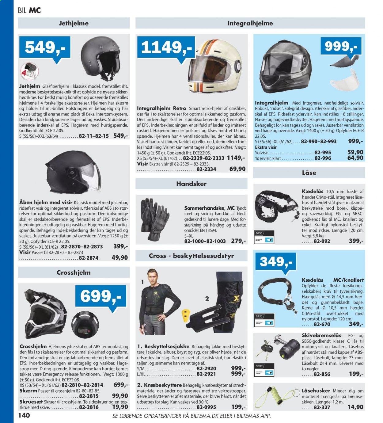 thumbnail - Biltema tilbud  - tilbudsprodukter - jakke, briller, hjelm, cykel, skrue. Side 140.