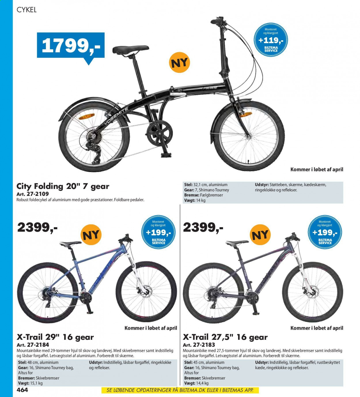 thumbnail - Biltema tilbud  - tilbudsprodukter - Shimano, cykel, mountainbike. Side 464.