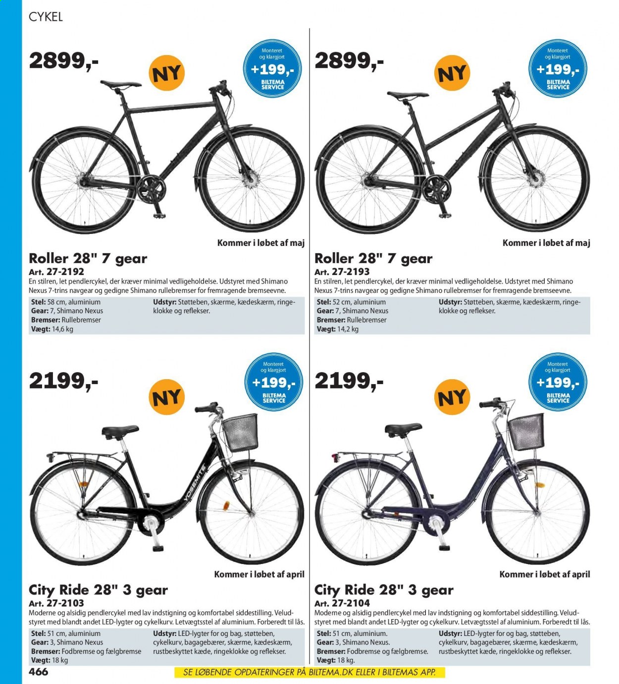 thumbnail - Biltema tilbud  - tilbudsprodukter - Shimano, cykel. Side 466.