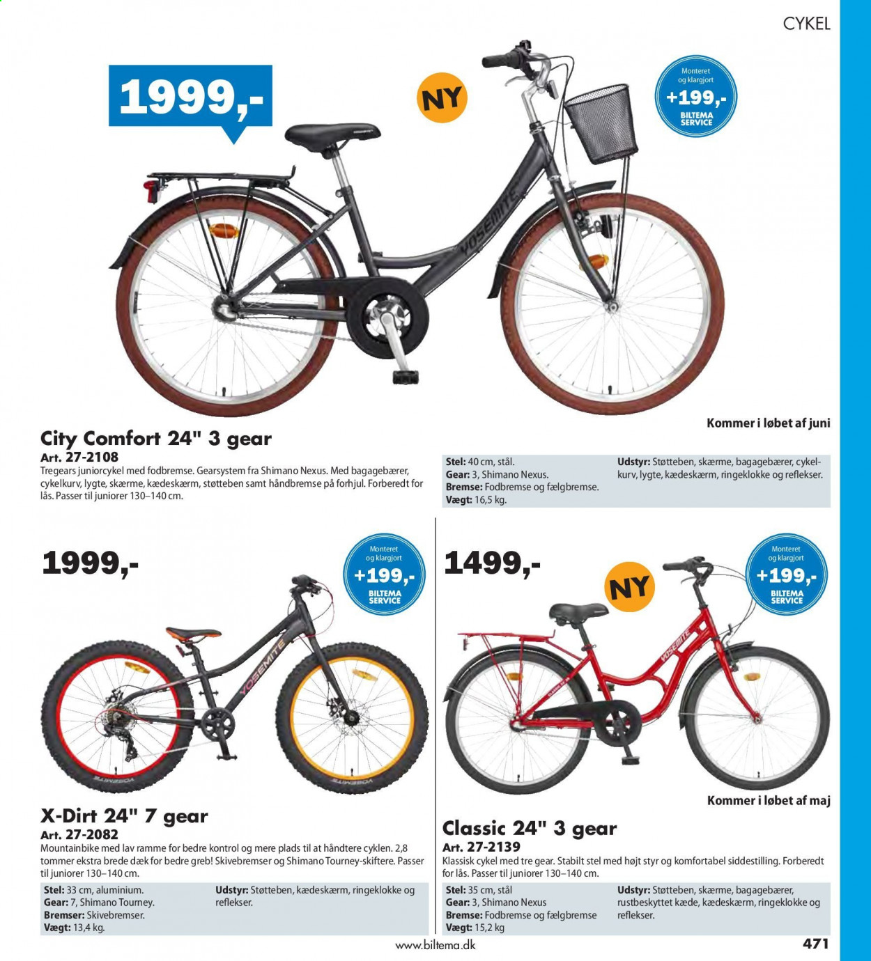 thumbnail - Biltema tilbud  - tilbudsprodukter - Shimano, cykel, mountainbike. Side 471.