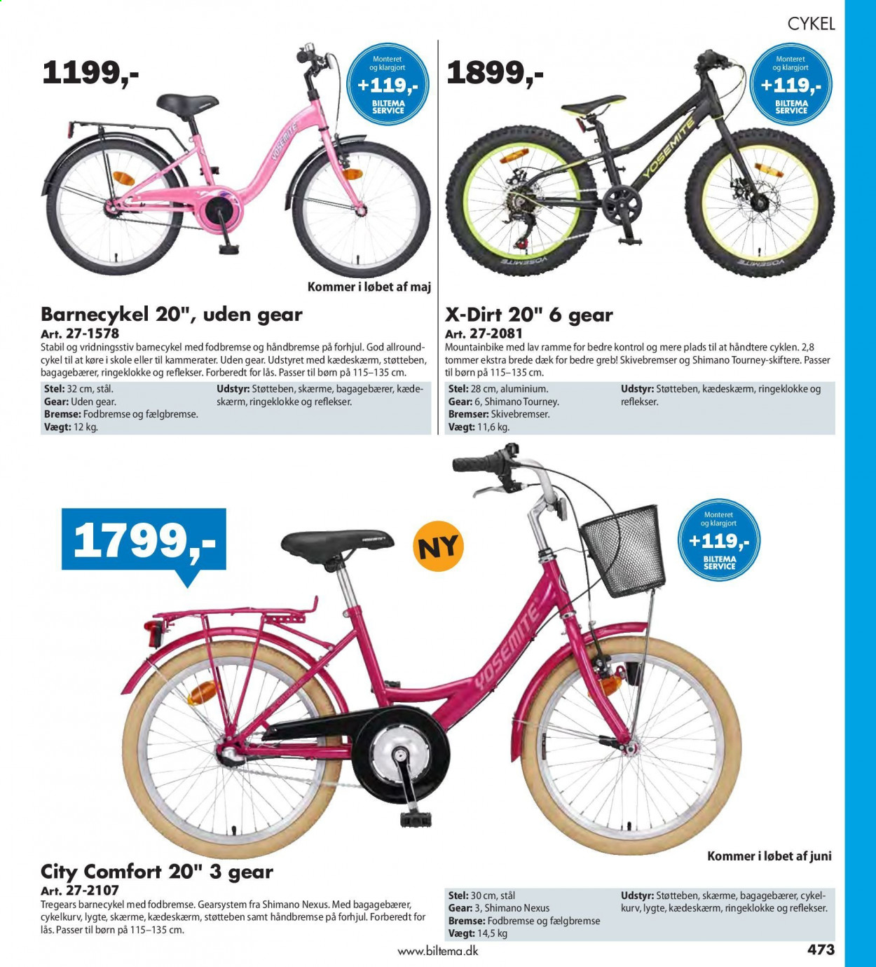 thumbnail - Biltema tilbud  - tilbudsprodukter - Shimano, cykel, mountainbike. Side 473.