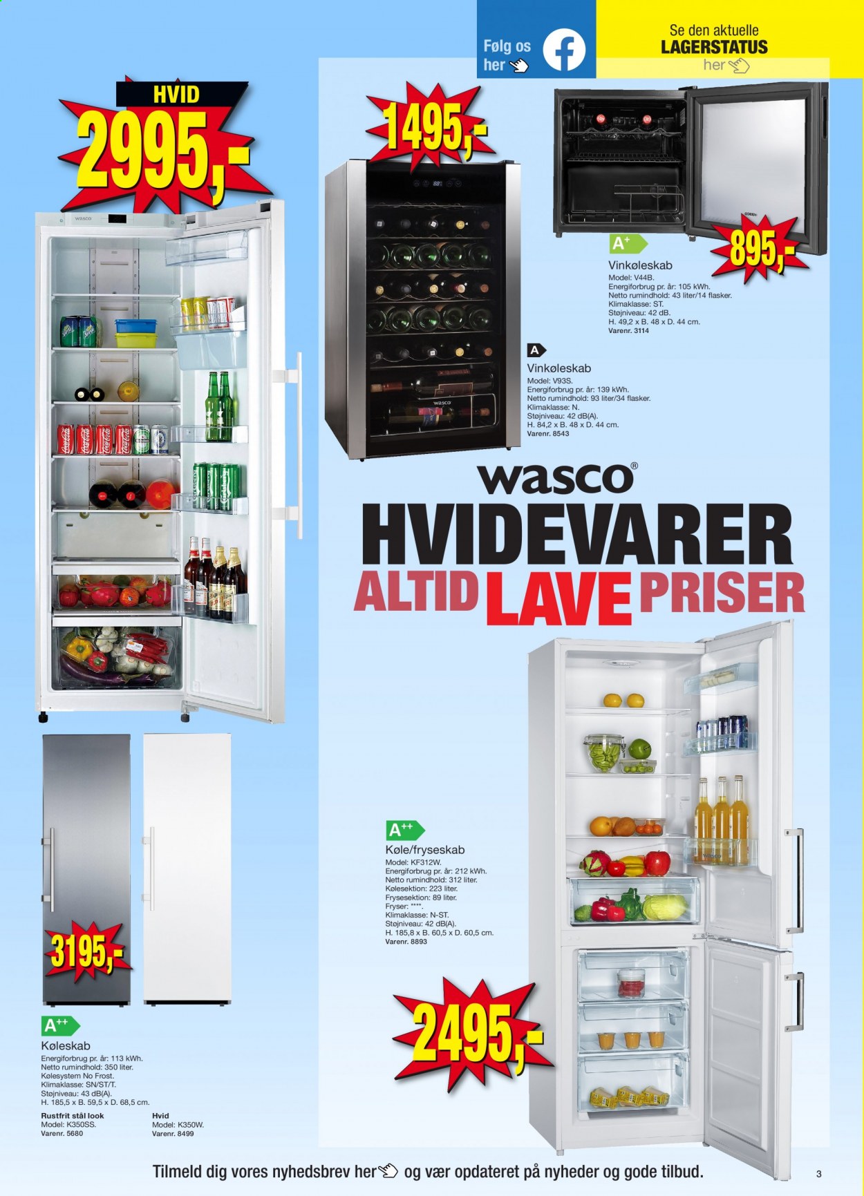 thumbnail - Harald Nyborg tilbud  - 1.3.2021 - 3.3.2021 - tilbudsprodukter - fryser, køleskab, vinkøleskab. Side 3.