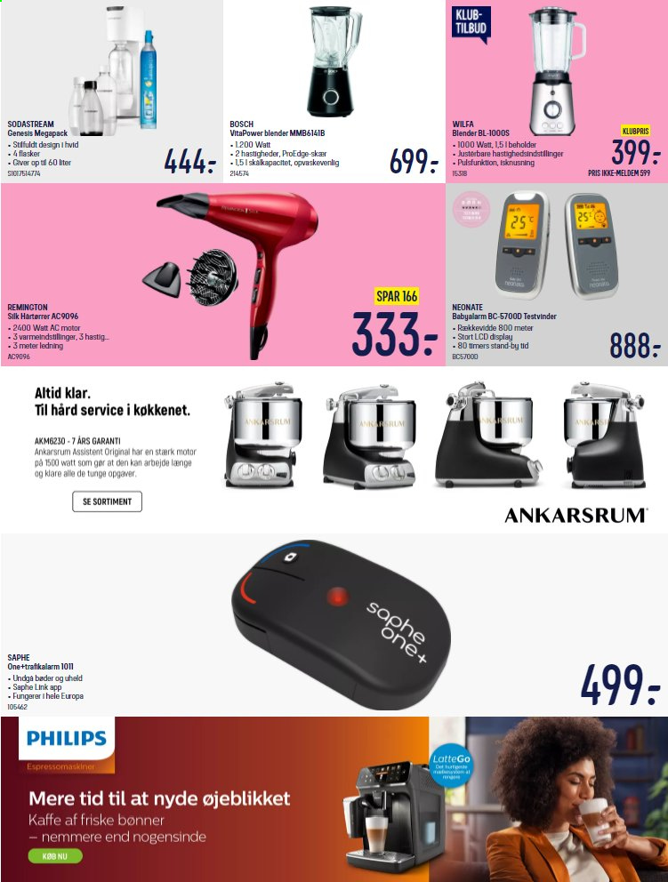 thumbnail - Elgiganten tilbud  - 6.4.2021 - 11.4.2021 - tilbudsprodukter - Bosch, Philips, SodaStream, blender, Remington, kaffe. Side 4.